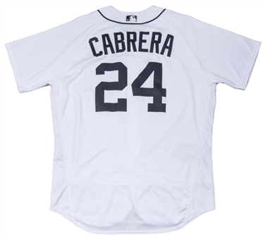 2016 Miguel Cabrera Game Used Detroit Tigers Home Jersey Used For 6 Games For 4 Home Runs - Photo Matched To 8/4/16 (MLB Authenticated & Resolution Photomatching)